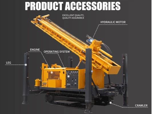 Geotechnical Engineering 450m Depth Crawler Mounted Drill Rig 3.5mpa