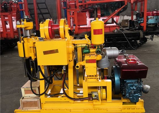 Rotary Hydraulic 200m Portable Soil Test Drilling Machine Yellow Color